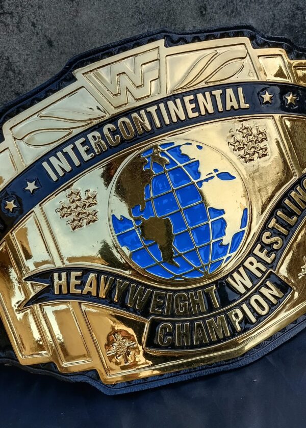 WWF Black Intercontinental Championship Replica Title Belt - Image 3